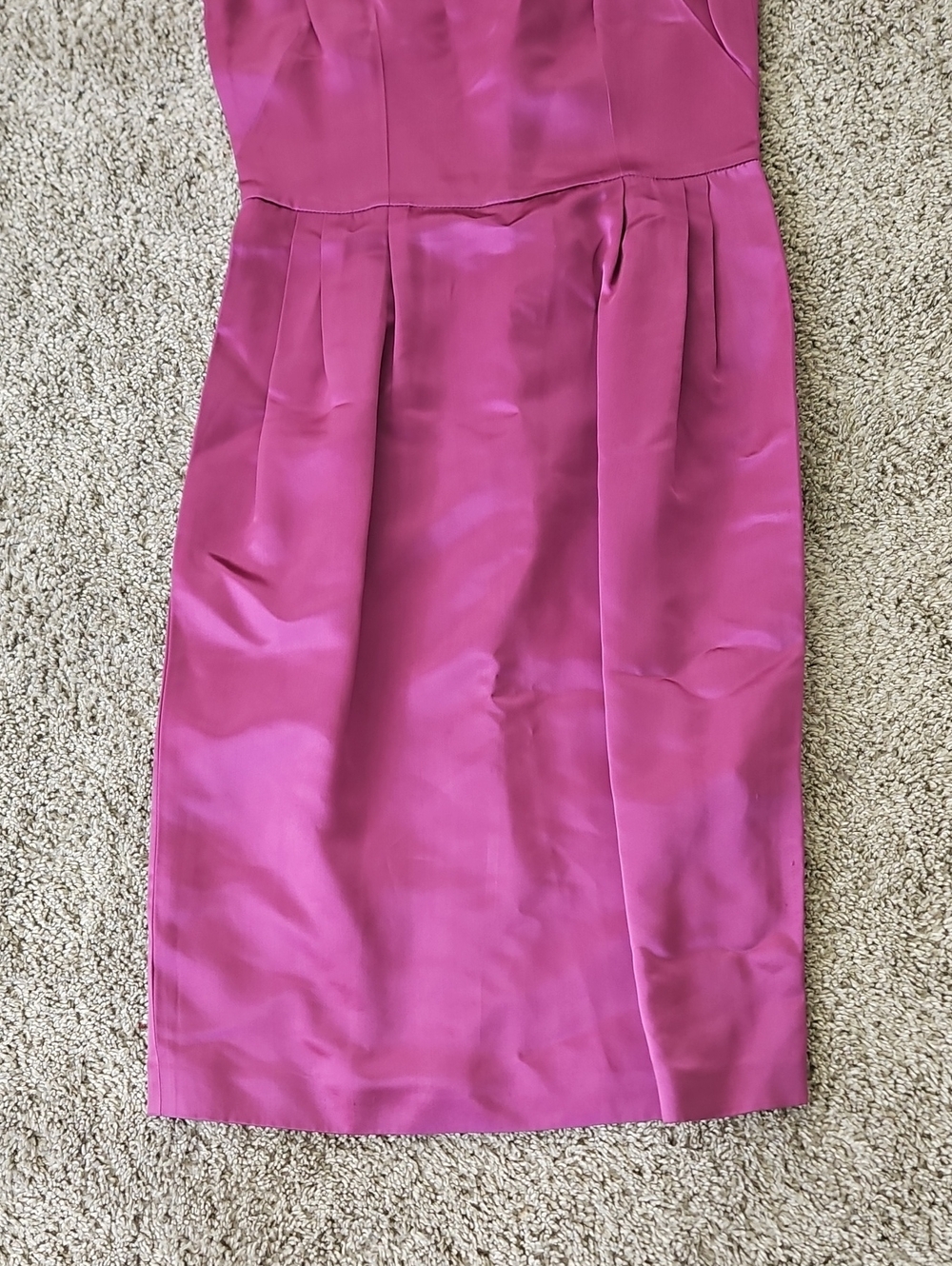 NWT Dolce & Gabbana D&G Satin Magenta Dress Black Velvet 42/M - Picture 3 of 12